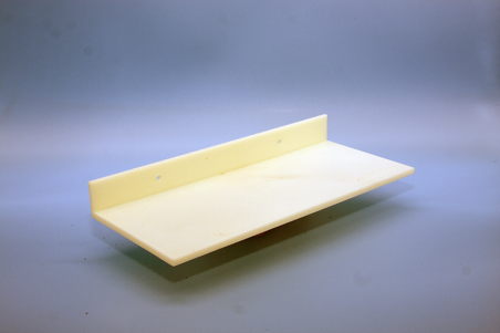Wall-mounted shoe display shelf made from satin black technical ABS