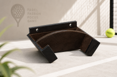 Soporte doble de pared para dos palas de pádel en ABS con protección EVA