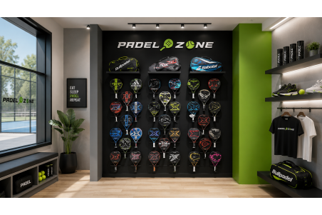 Padel racket mesh wall mount in ABS black | Shelf2000
