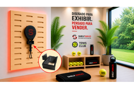 Support raquettes padel pour panneau rainuré V2 |  Shelf2000