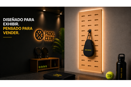 Black ABS hook for padel racket display
