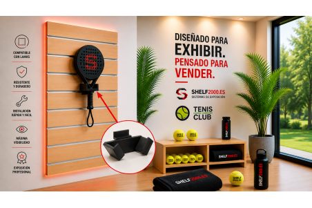 Suporte raquetes padel painel de lama V2 | Shelf2000