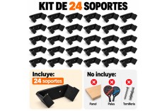 Pack of 24 wall-mounted padel racket holders by Shelf2000 2