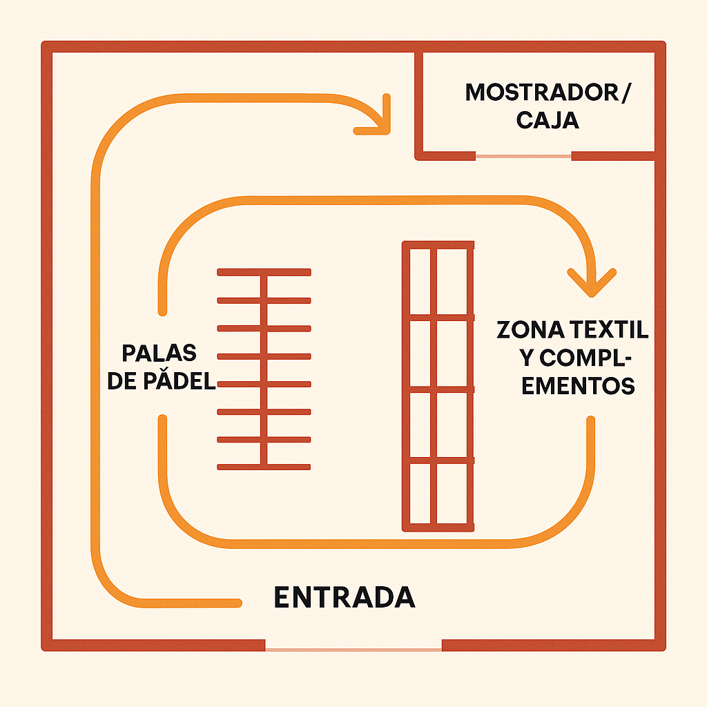 ¿Cómo organizar una tienda de pádel según el recorrido del cliente?
