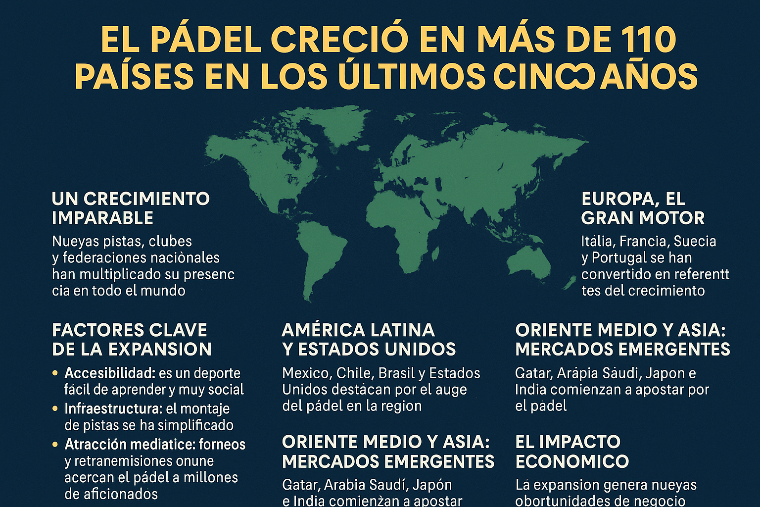🌍 El pádel creció en más de 110 países en los últimos cinco años